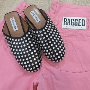 Steve Madden Glimmer Studded Shoes - Black and Silver